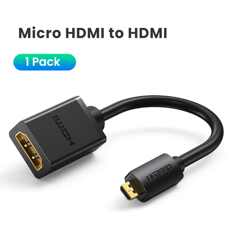 Ugreen Micro HDMI Adapter HD4K Micro Mini HDMI Male to HDMI Female Cable Connector Converter for Raspberry Pi 4 GoPro HDMI Micro