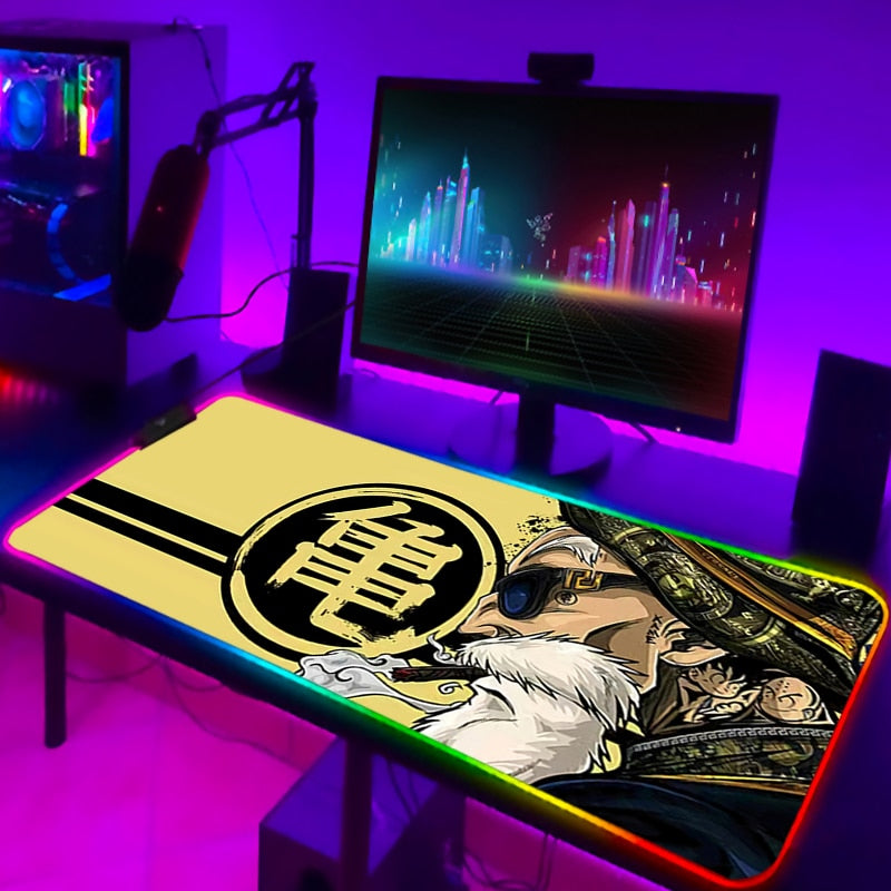 RGB Mouse Pad DBZ Dragonball Gaming Desk Accessories Anime Carpet Deskmat Keyboard Mat LED Mousepad Laptops Pads Pc Cartoon Mats