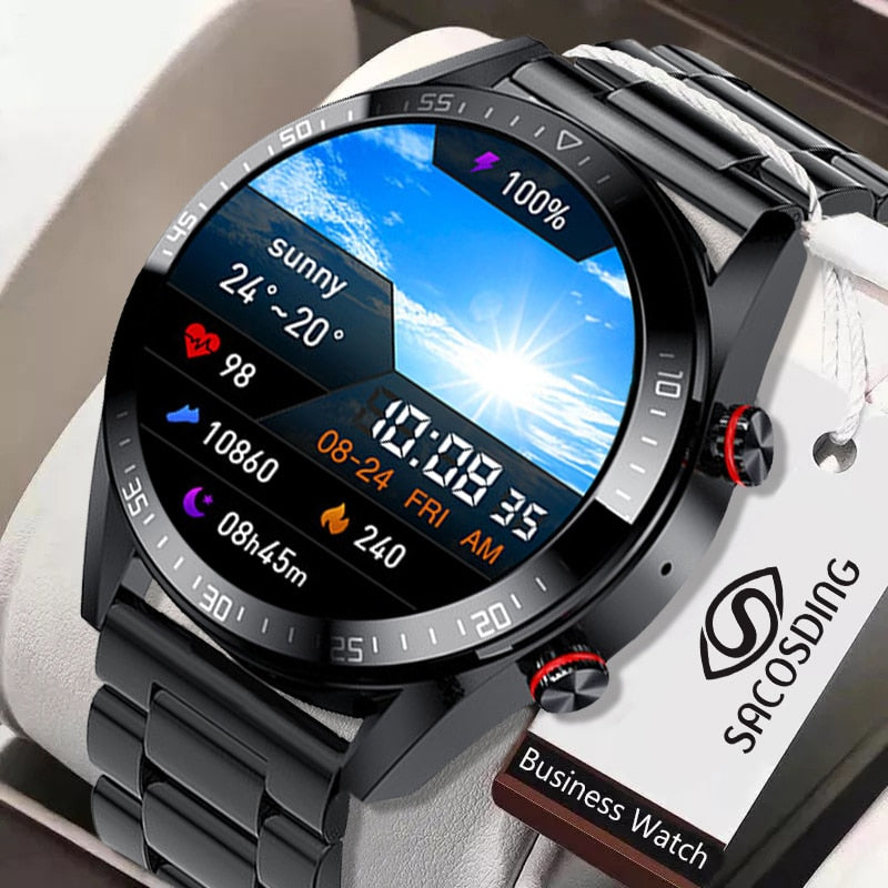 New 454*454 Screen Smart Watch Always Display The Time Bluetooth Call Local Music Smartwatch For Mens Android TWS Earphones