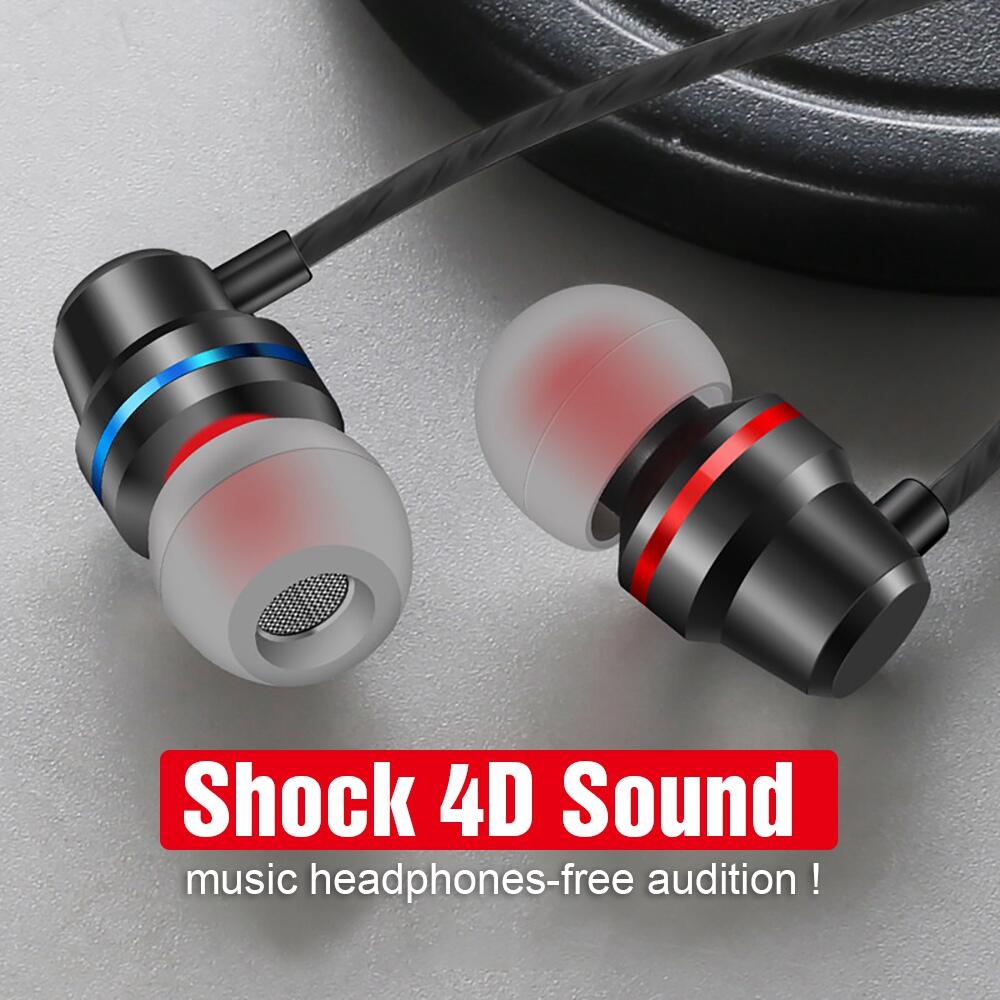 Wired Earphones Earbuds Headphones 3.5mm In Ear Earphone Earpiece With Mic Stereo Headset For Samsung S6 Xiaomi Phone Computer