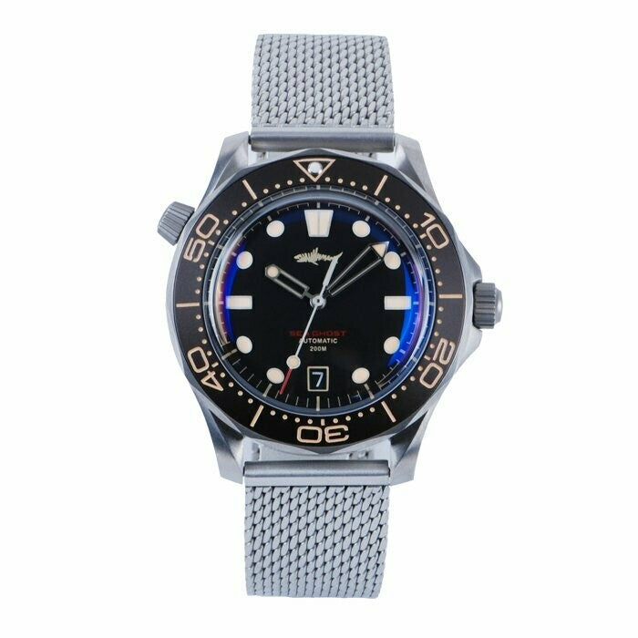 Heimdallr Watch Titanium Sea Ghost NTTD NH35 Automatic Mechanical C3 Luminous Steel Nylon White Black Dial 200M Dive Watches Men