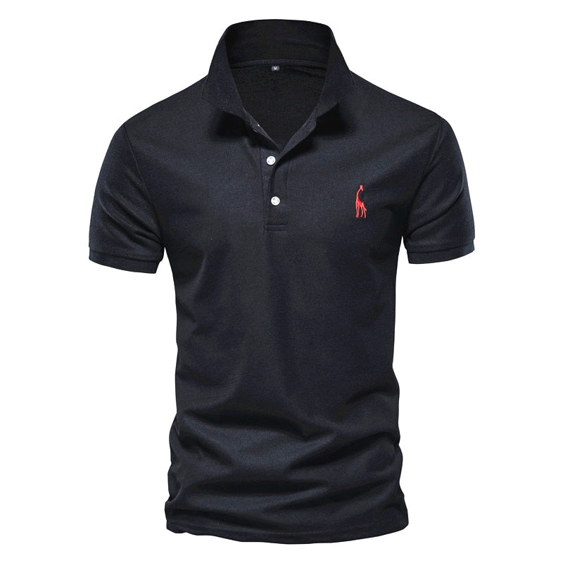 AIOPESON New Man Polo Shirt Mens Casual Deer Embroidery 35% Cotton Polo shirt Men Short Sleeve High Quantity polo men