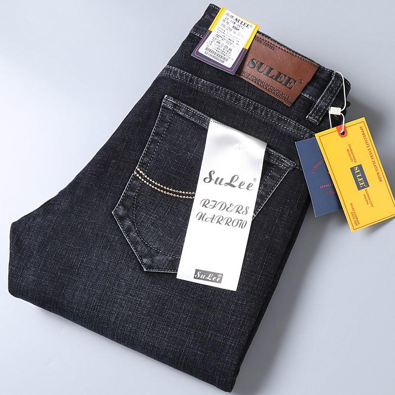 SULEE  Brand Slim Fit New Men&#39;s Jeans Business Casual Elastic Comfort Straight Denim Pants Male High Quality  Trousers