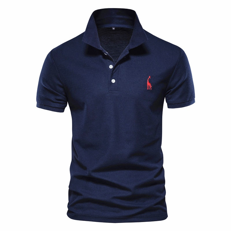 AIOPESON New Man Polo Shirt Mens Casual Deer Embroidery 35% Cotton Polo shirt Men Short Sleeve High Quantity polo men