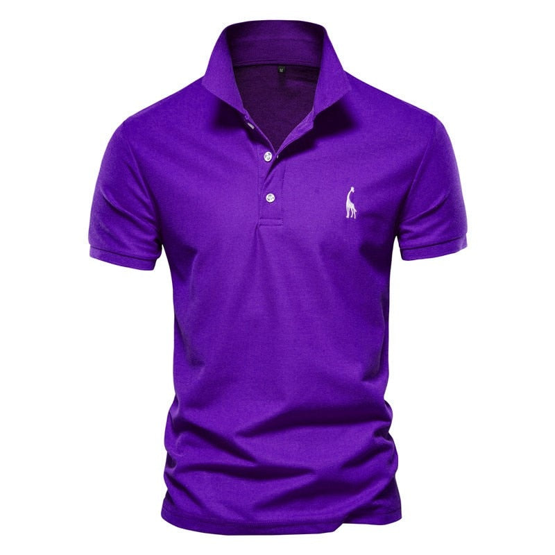 AIOPESON New Man Polo Shirt Mens Casual Deer Embroidery 35% Cotton Polo shirt Men Short Sleeve High Quantity polo men