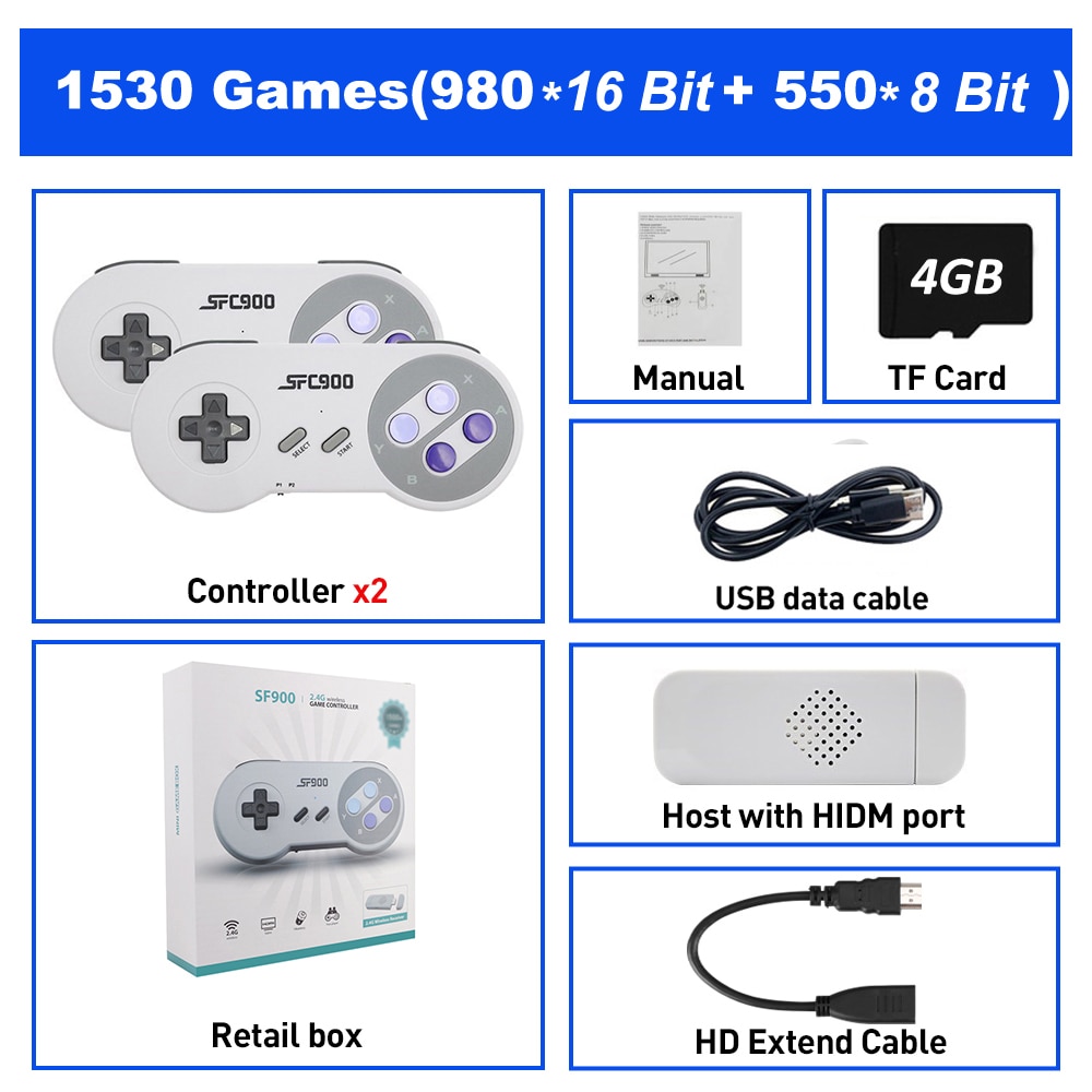 Retro Game Console 16 Bit MD Genesis For Sega Genesis Built-in 4737 Classic Games Controller Gamepad Video Game Stick with TV HD