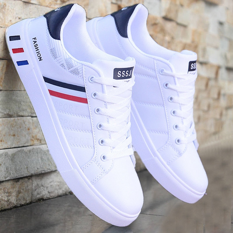 Men&#39;s Casual Shoes Lightweight Breathable Men Shoes Flat Lace-Up Men Sneakers White Business Travel Unisex Tenis Masculino