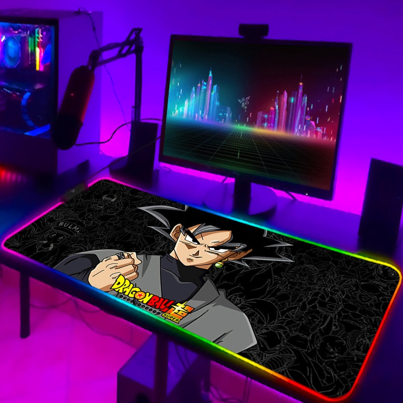 RGB Mouse Pad DBZ Dragonball Gaming Desk Accessories Anime Carpet Deskmat Keyboard Mat LED Mousepad Laptops Pads Pc Cartoon Mats