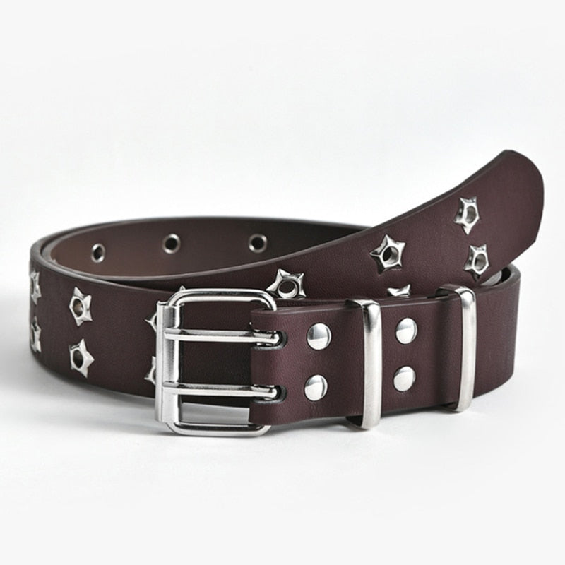 GAOKE Pyramid Fashion Rivet Belt Men&amp;Women&#39;s Studded Belt Punk Rock With Pin Buckle Hardware Jeans Designer Female Waist Belts