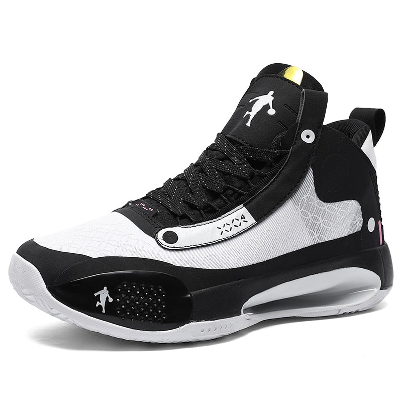 high-top basketball shoes wear-resistant non-slip basketball sneakers high-elastic contrast color lace-up sneakers