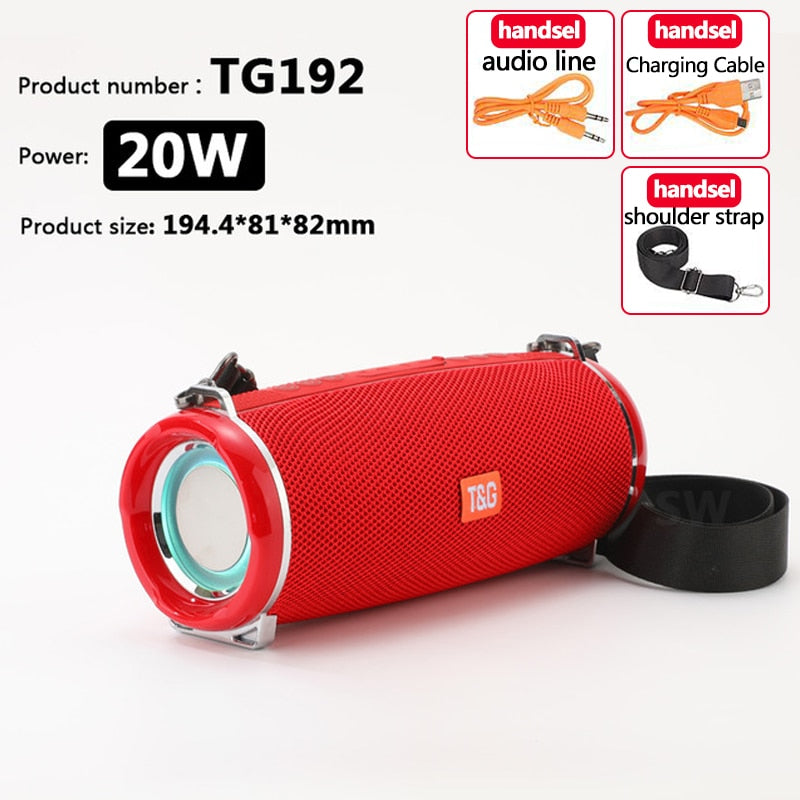 50W High Power TG187 Bluetooth Speaker Waterproof Portable Column For PC Computer Speakers Subwoofer Boom Box Music Center FM TF