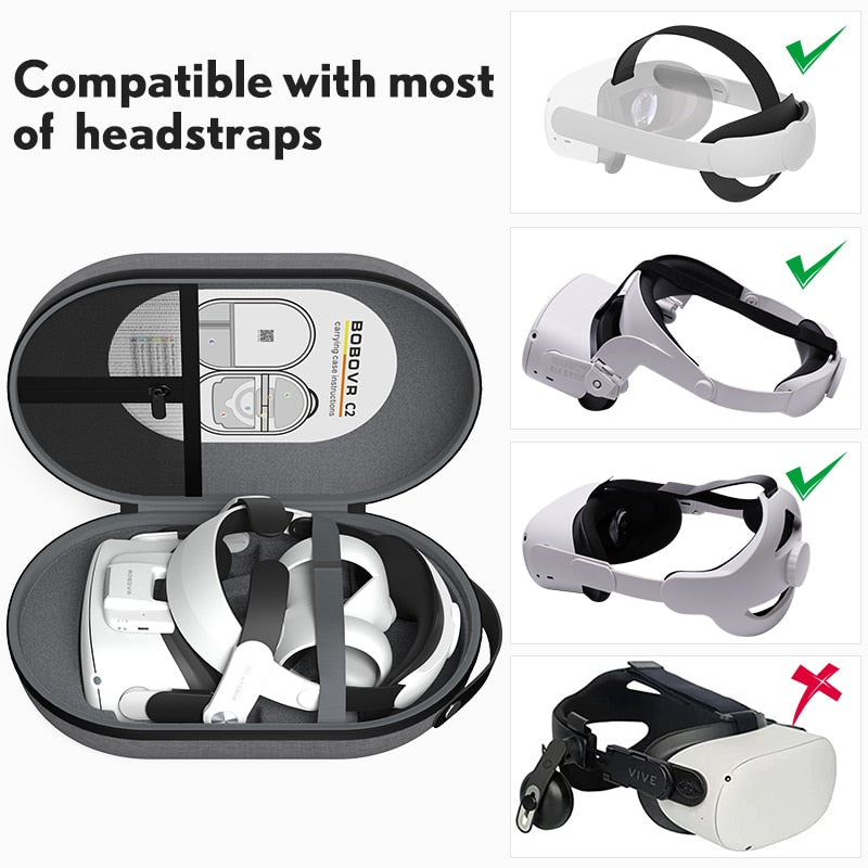 BOBOVR M2 Strap F2 Upgrade For Quest 2 Fan Lens No Fog Halo Strap Protective C2 Case Handle Cover For Oculus Quest2 Accessoires