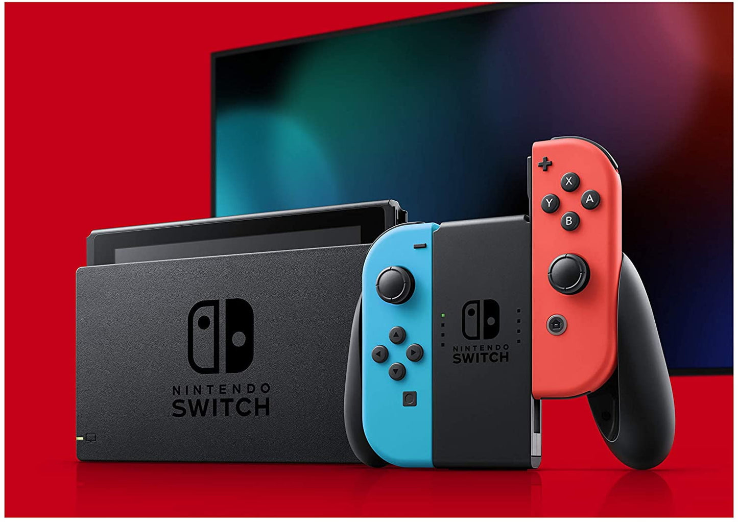 Nintendo Switch with Neon Blue and Neon Red Joy Con with MightySkins Voucher - Limited Bundle (JP Edition)